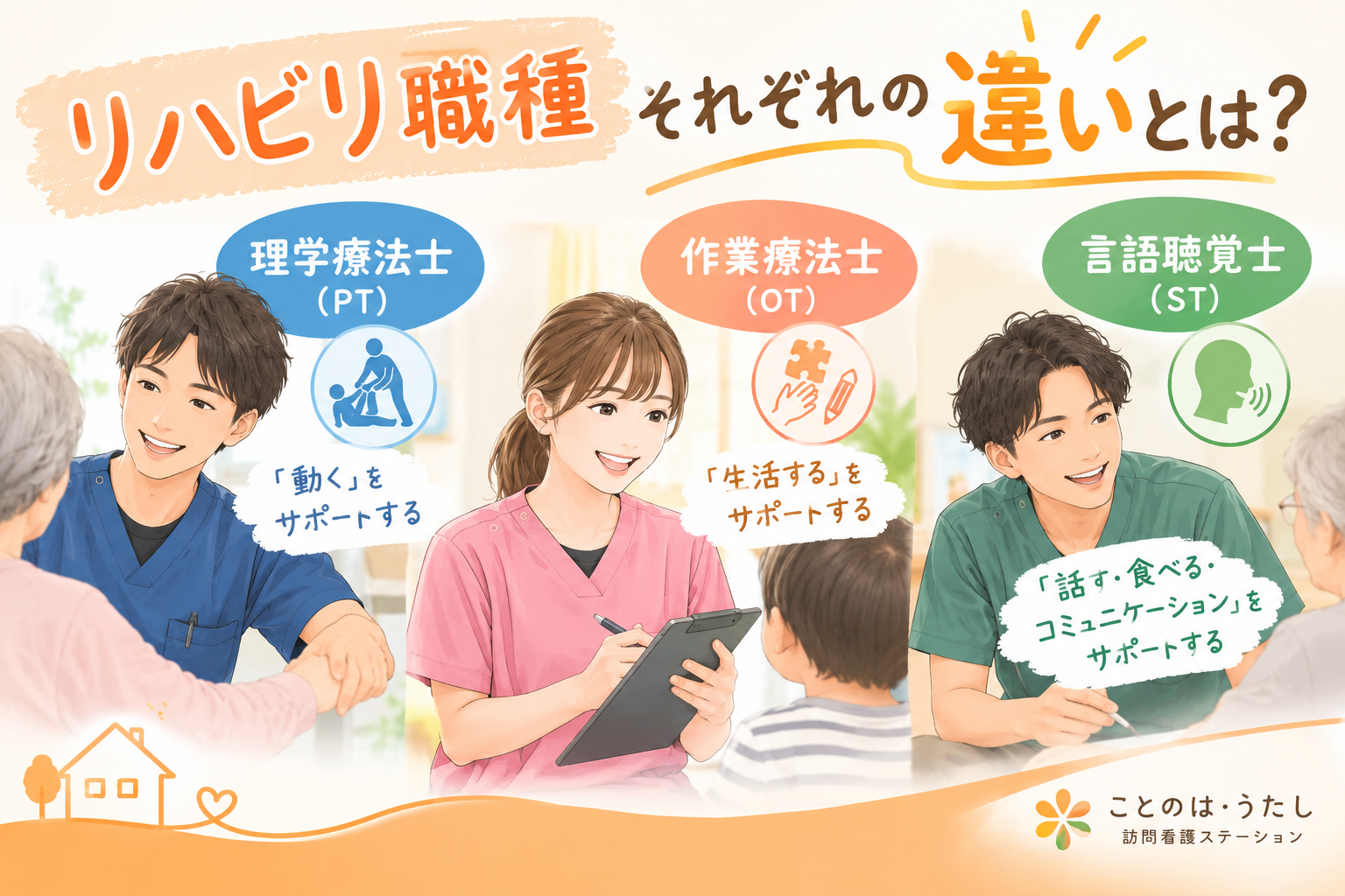 リハビリ職種、それぞれの違いとは？